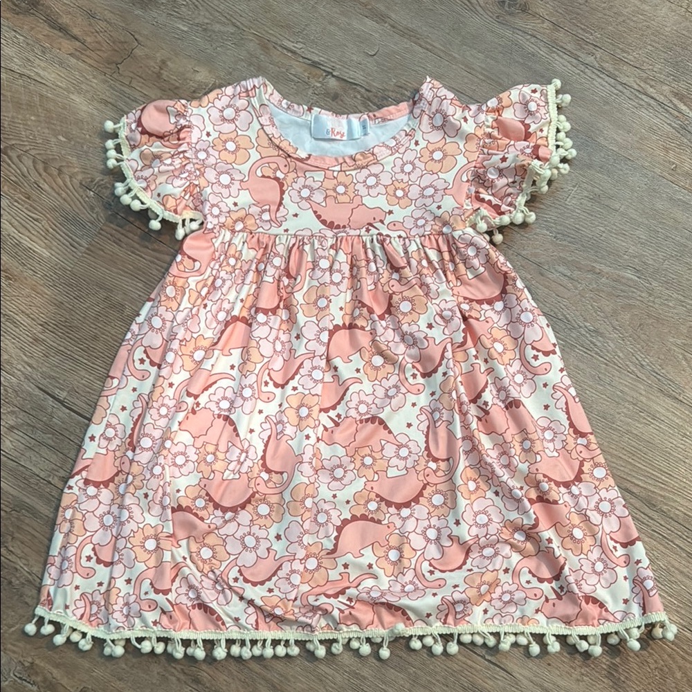 Mila & Rose Dinosaur Pom Pom Dress